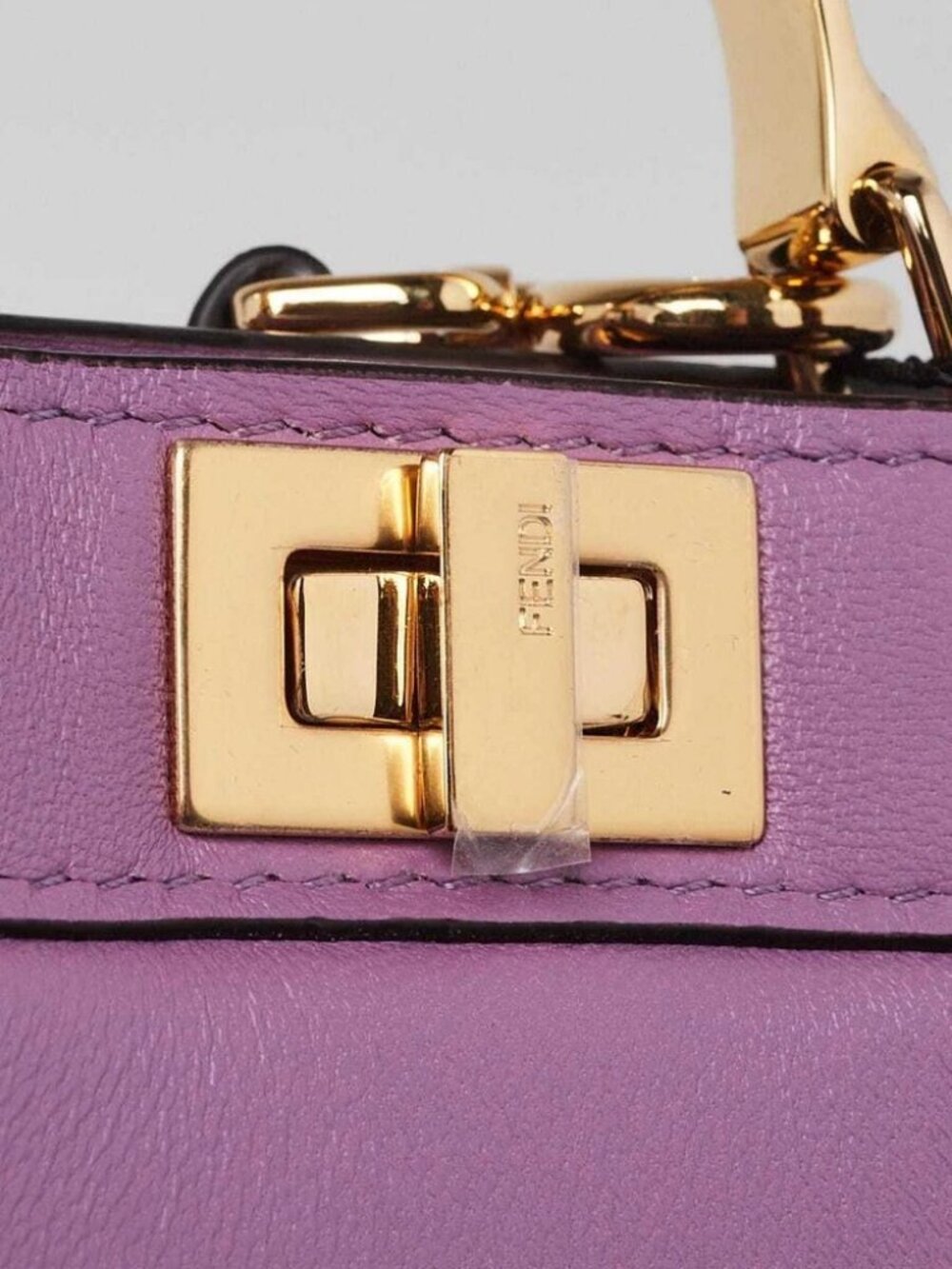 Fendi Purple Smooth Leather Nano Peekaboo Maxi Handle Bag - Picture 7 of 11